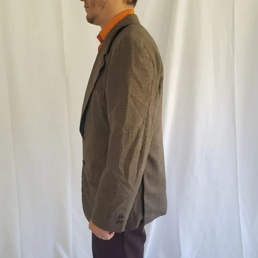 70s Brown‎ Plaid Blazer